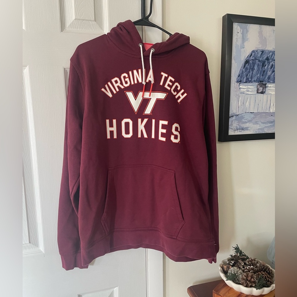 Nike Virginia Tech Maroon Hoodie with White Drawstrings XL